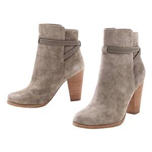 Joie Boots Women's US 8.5 EU 38½ Rigby Suede Leather Heeled‎ Ankle Beige Dune